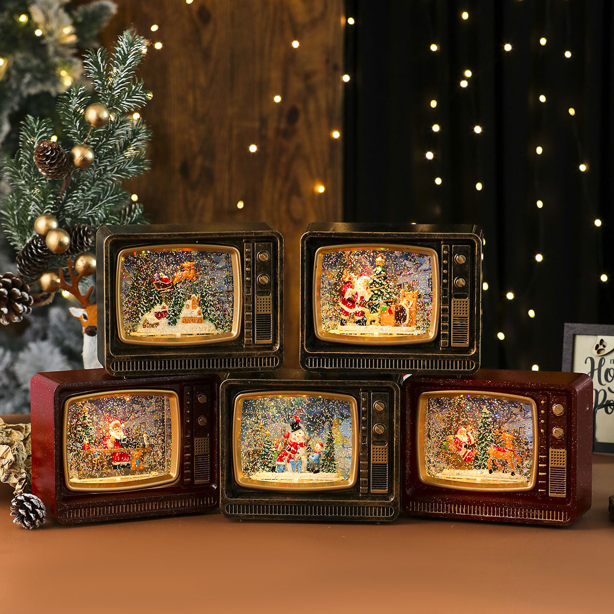 Christmas Music Snowfall TV Night Light