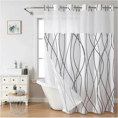 SnapIn Magnetic Shower Curtain