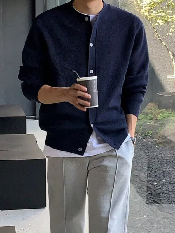 Mens Loose Fit Knit Cardigan