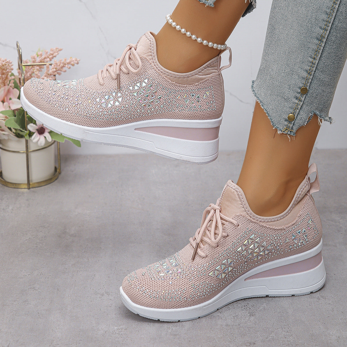 Women Low Wedge Casual Shoes