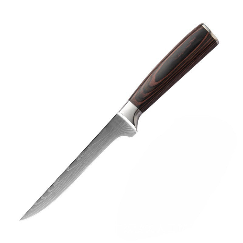 Steel Kitchen Knife Set with Wood Handle