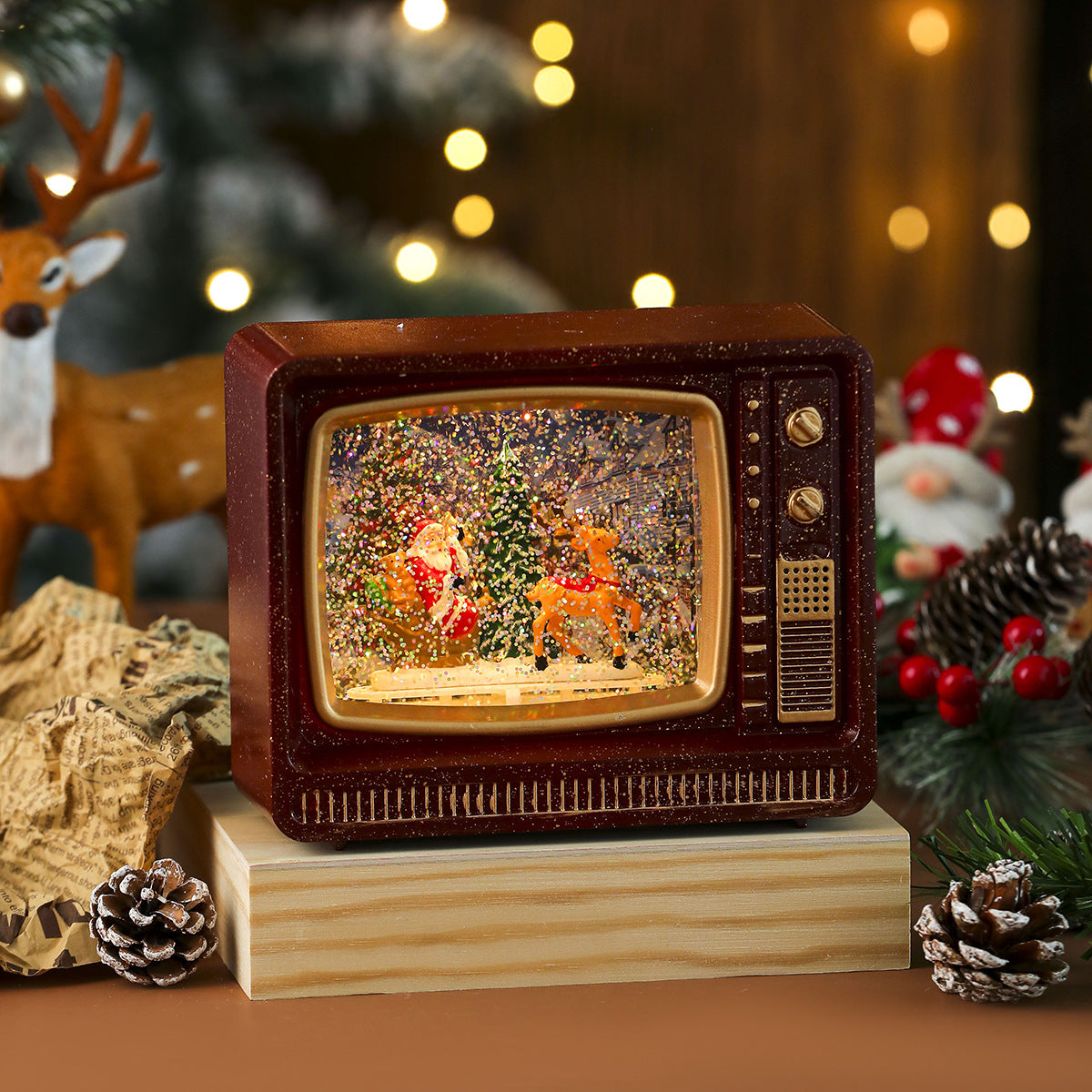 Christmas Music Snowfall TV Night Light