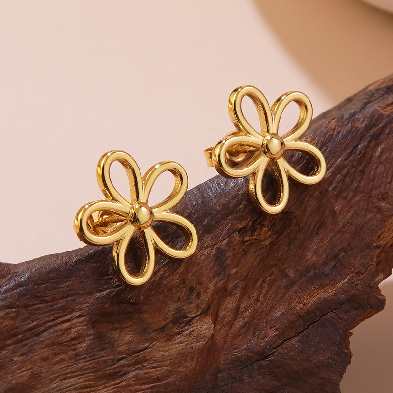 Five-leaf flower earrings