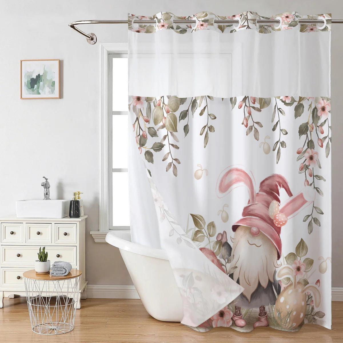 SnapIn Magnetic Shower Curtain