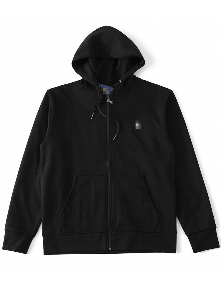 Embroidered Hooded Zip-Up Sweatshirt Jacket