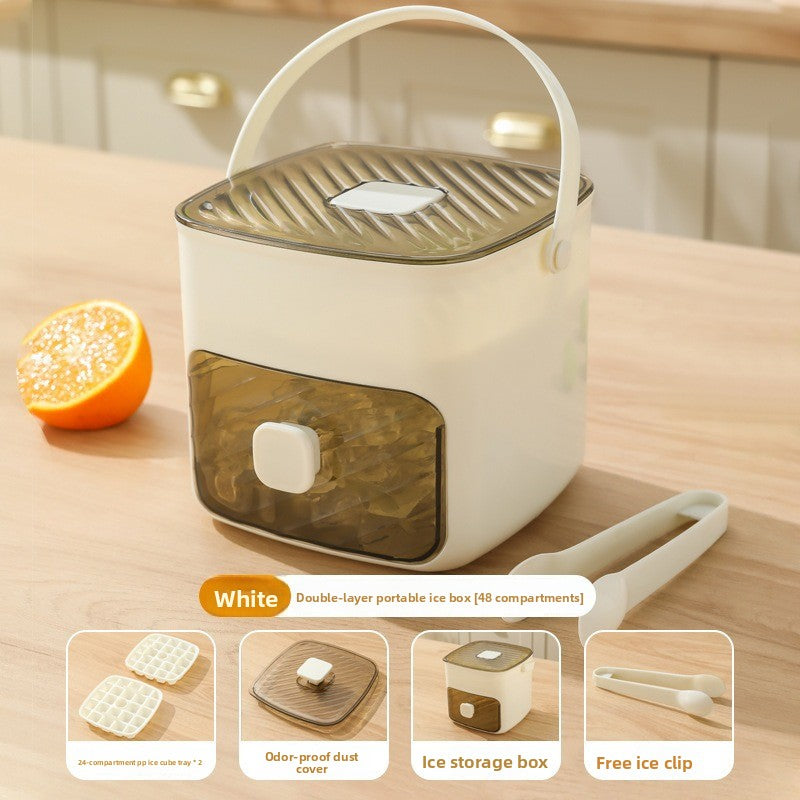 Ice Cube Mold with Handle and Storage Container