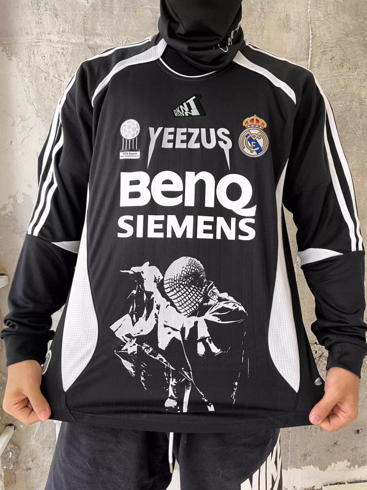 Real Madrid Football Jersey Remake Kanye Portrait Long Sleeve