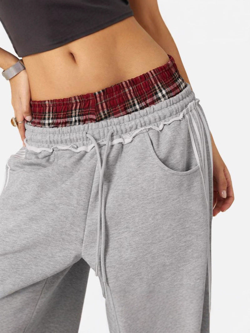 Vintage Striped High Waist Casual Pants