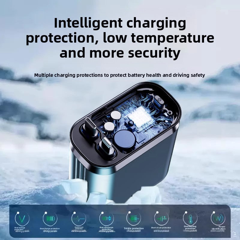 Starry Sky Car Charger 120W with Retractable Cable