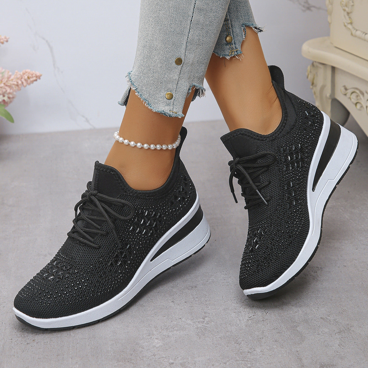 Women Low Wedge Casual Shoes