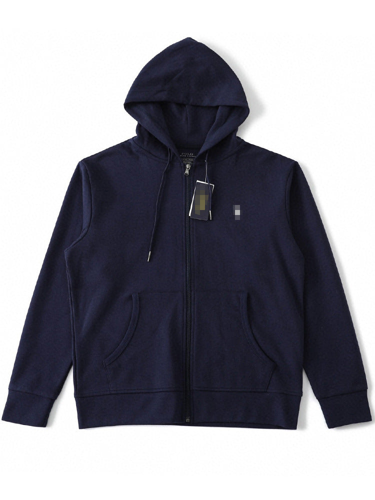 Embroidered Hooded Zip-Up Sweatshirt Jacket