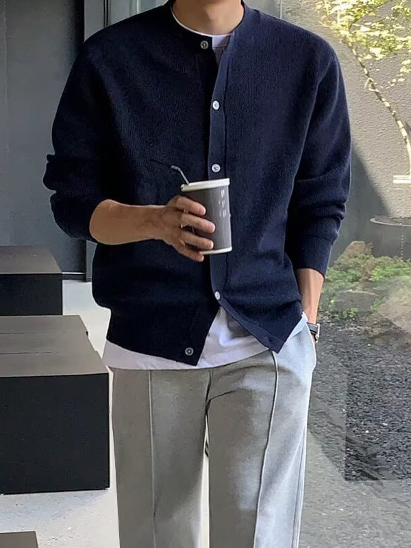 Mens Loose Fit Knit Cardigan