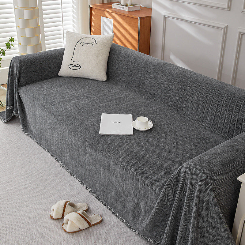 Solid Color Chenille Sofa Towel