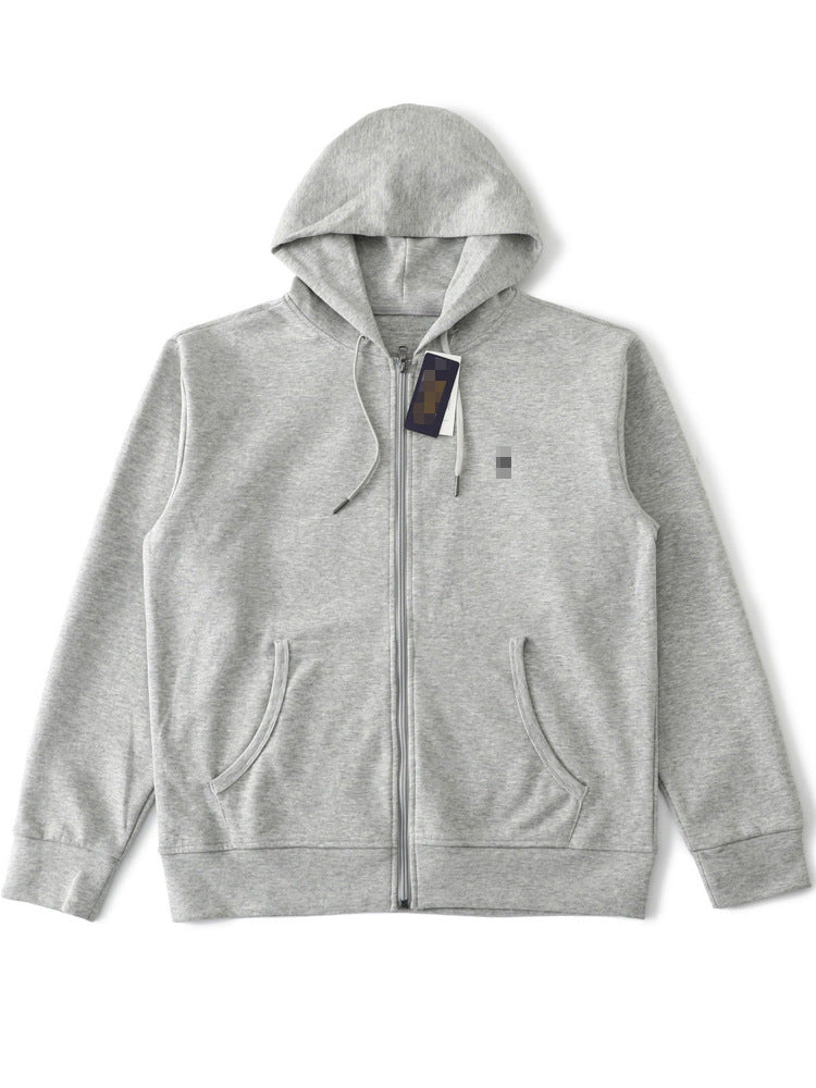 Embroidered Hooded Zip-Up Sweatshirt Jacket
