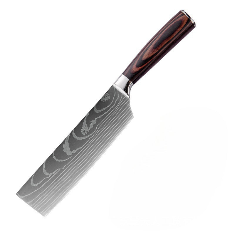 Steel Kitchen Knife Set with Wood Handle