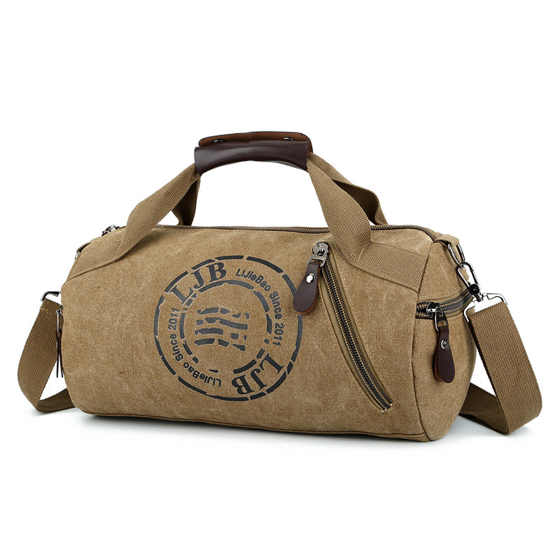 Printed Logo Portable Canvas Crossbody Bag