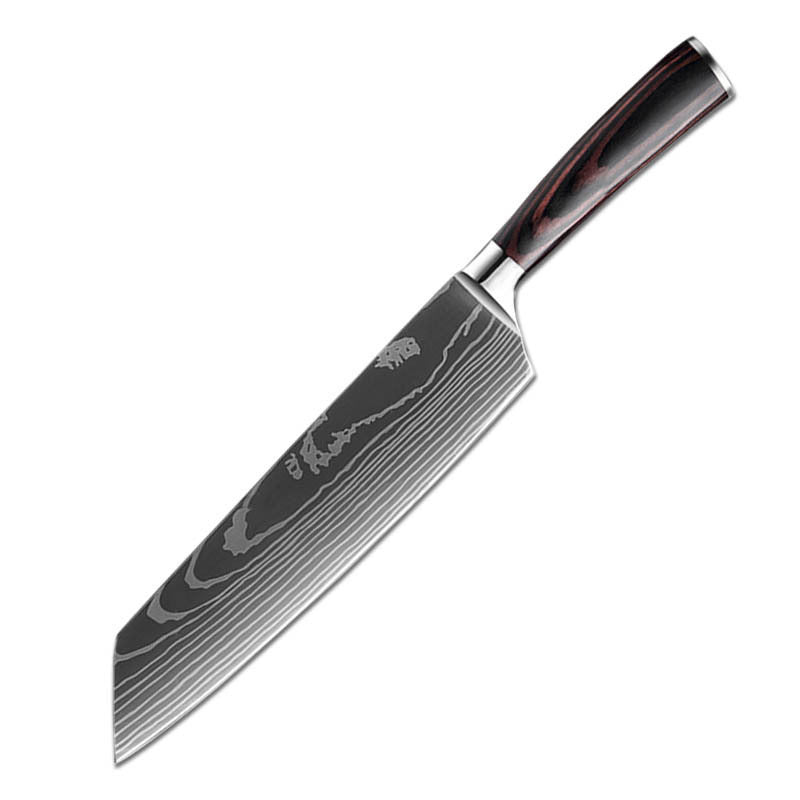 Steel Kitchen Knife Set with Wood Handle