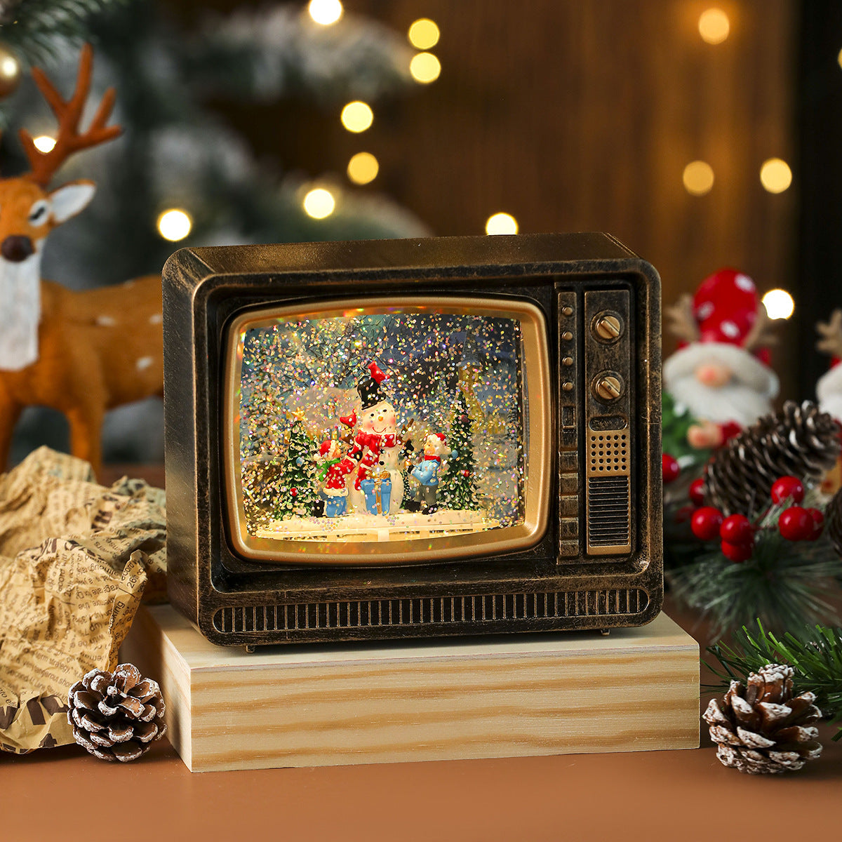 Christmas Music Snowfall TV Night Light