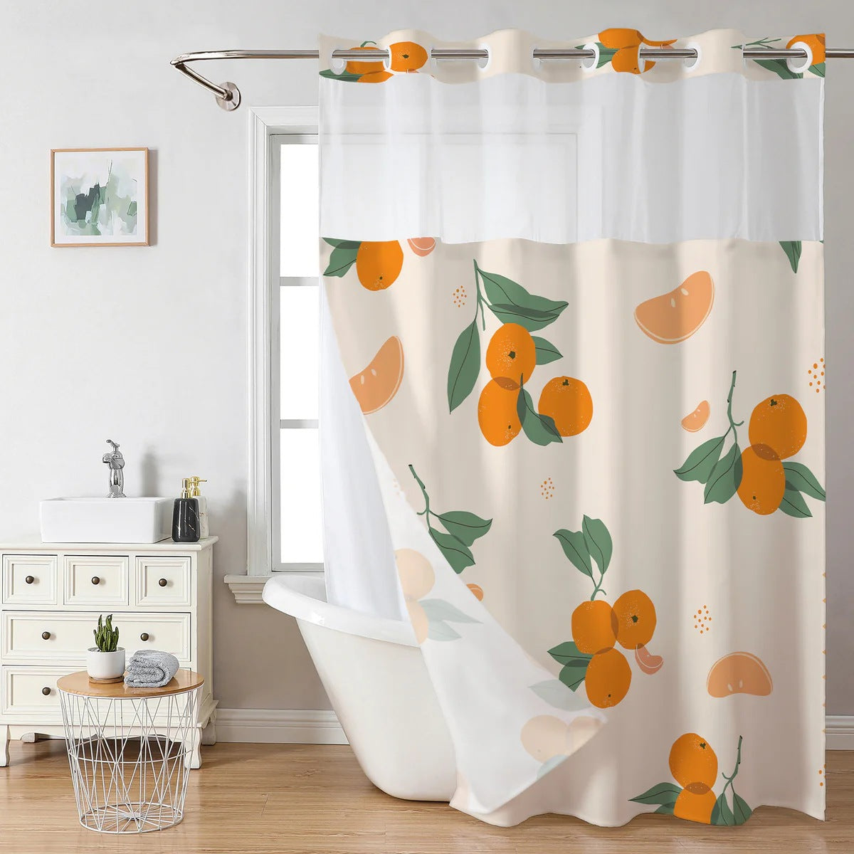 SnapIn Magnetic Shower Curtain