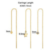 Titanium Steel Tassel Star Crystal Drop Earrings