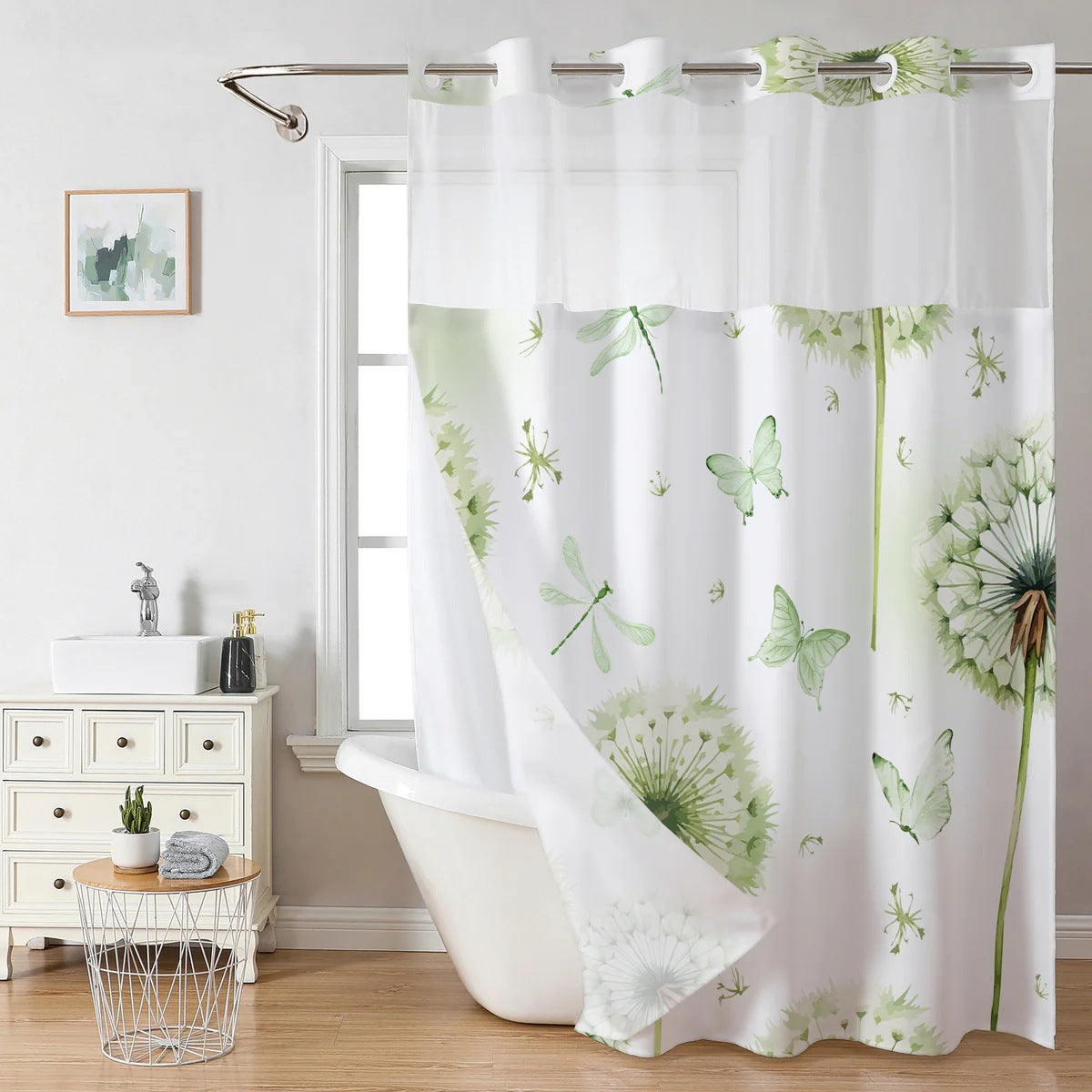 SnapIn Magnetic Shower Curtain