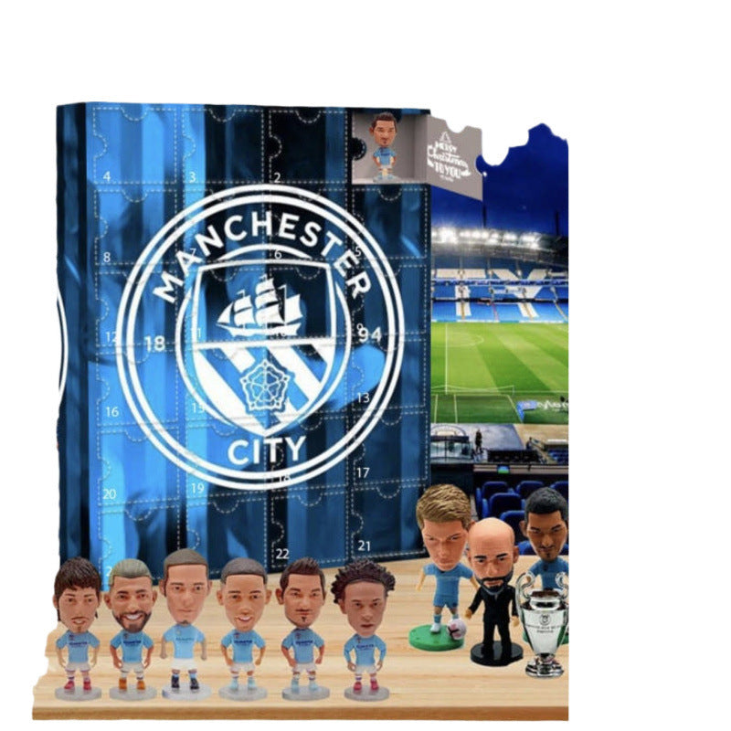 Cartoon Football Countdown Calendar with Character Figurines
