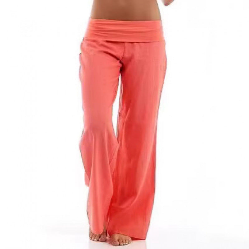 Elastic Waist Wide Leg Pants