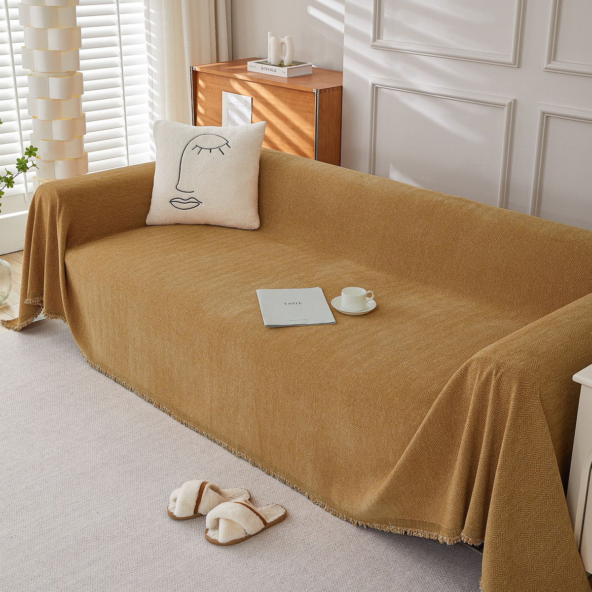 Solid Color Chenille Sofa Towel