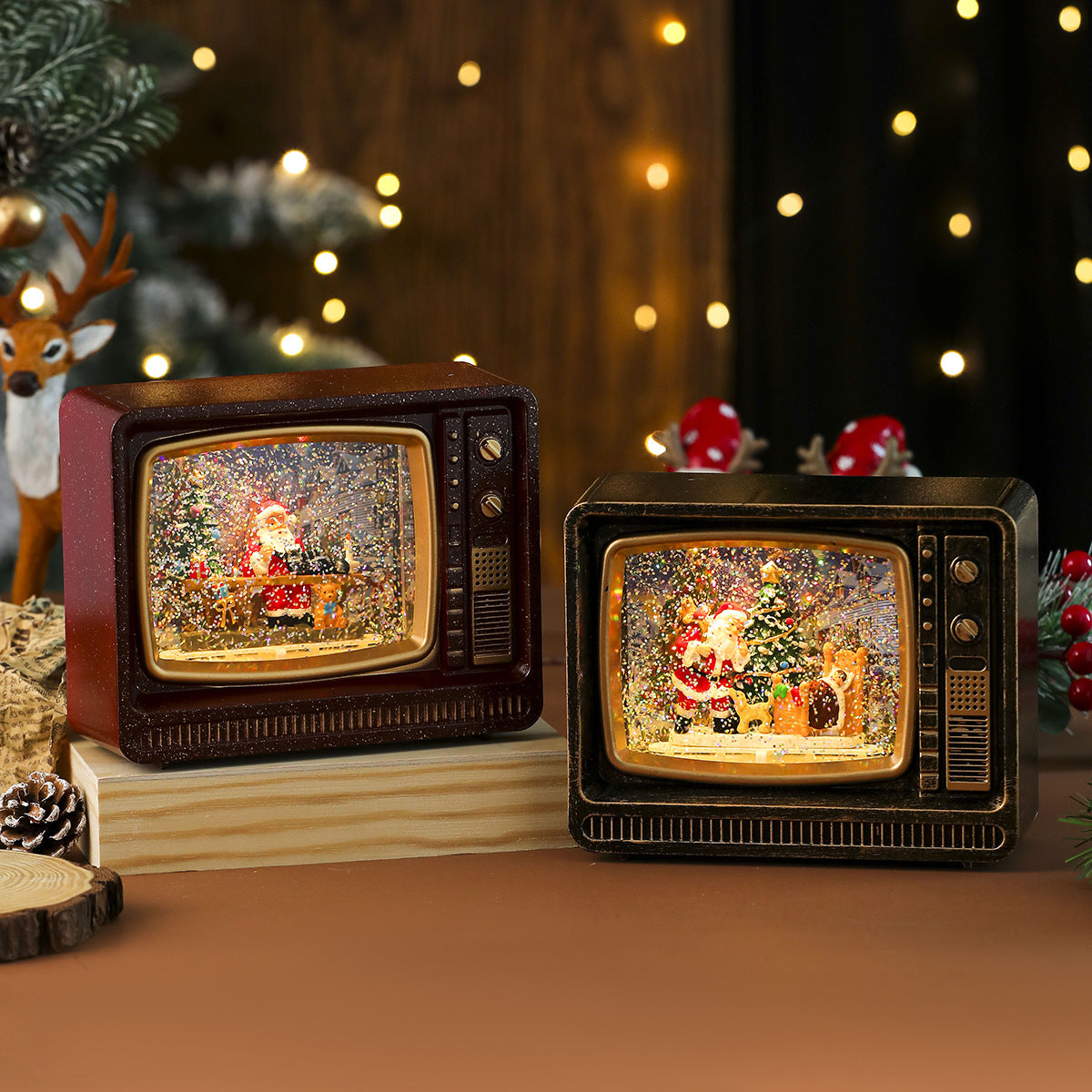 Christmas Music Snowfall TV Night Light