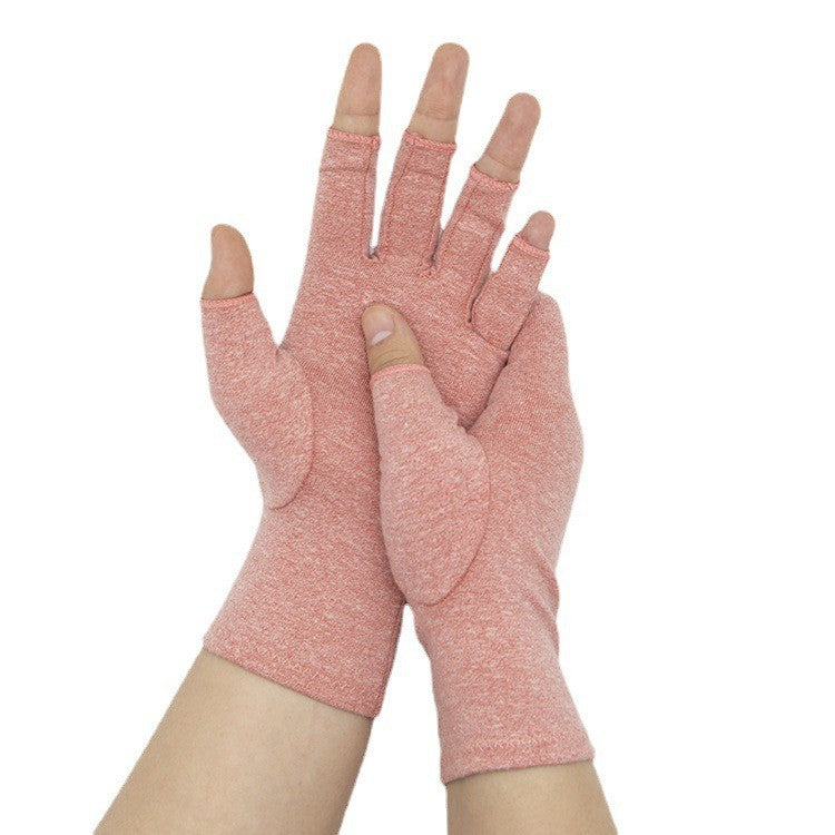 Popular Hemp Gray Black Half-Finger Pressure Gloves Care Rehabilitation Fitness Outdoor Sports Cycling Gloves Wholesale