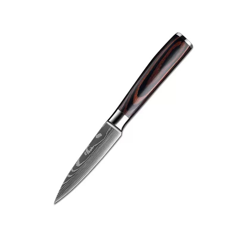 Steel Kitchen Knife Set with Wood Handle