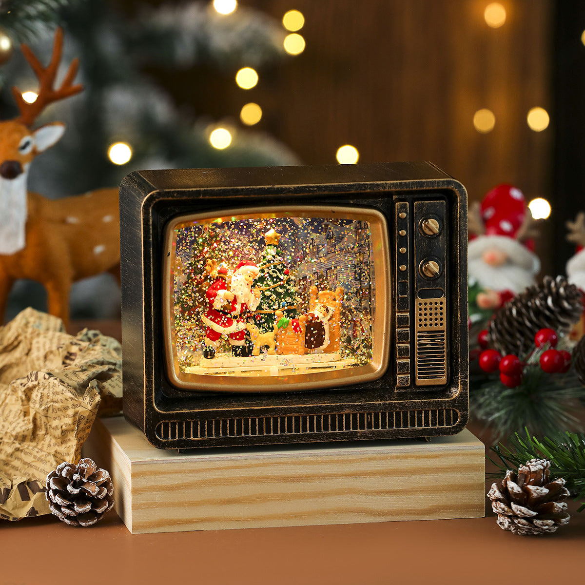 Christmas Music Snowfall TV Night Light