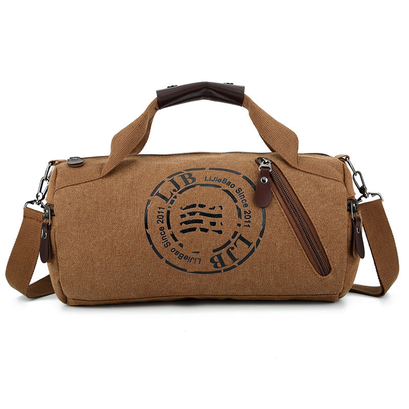 Printed Logo Portable Canvas Crossbody Bag