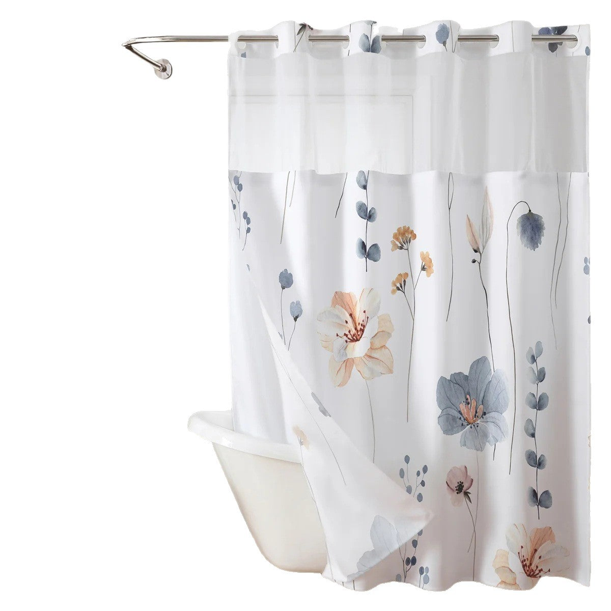 SnapIn Magnetic Shower Curtain