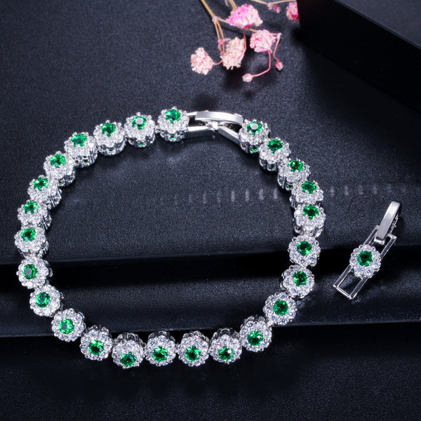 Elegant Zircon Electroplated Platinum Bracelet