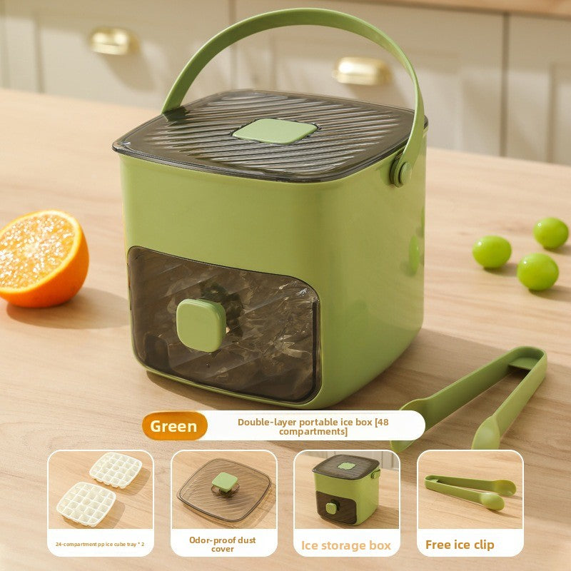 Ice Cube Mold with Handle and Storage Container