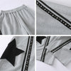 Retro Star Patch Drawstring Casual Pants