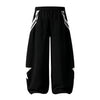 Retro Star Patch Drawstring Casual Pants