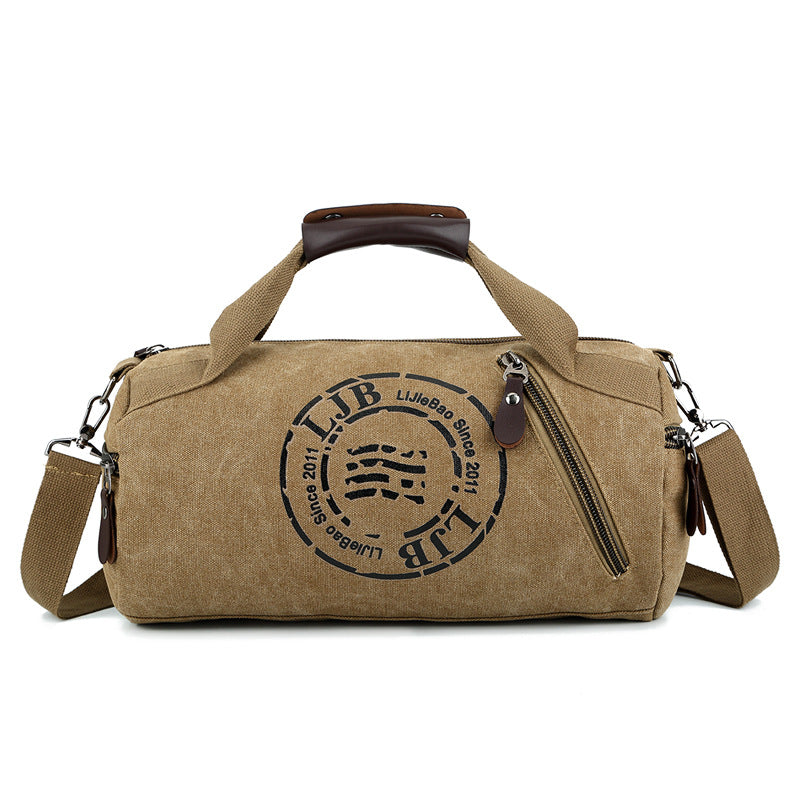 Printed Logo Portable Canvas Crossbody Bag
