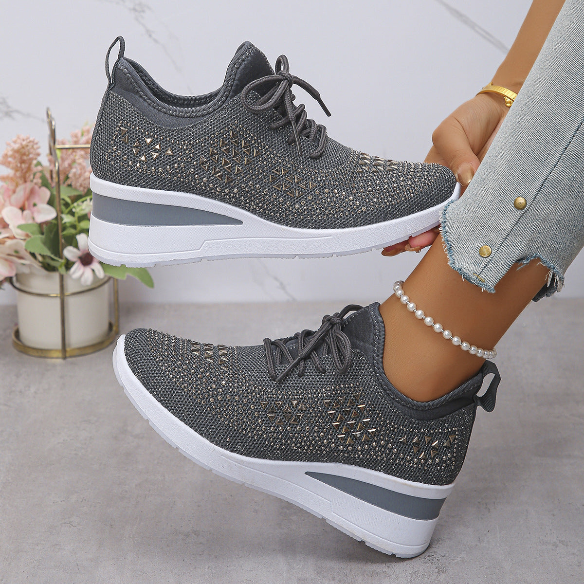 Women Low Wedge Casual Shoes