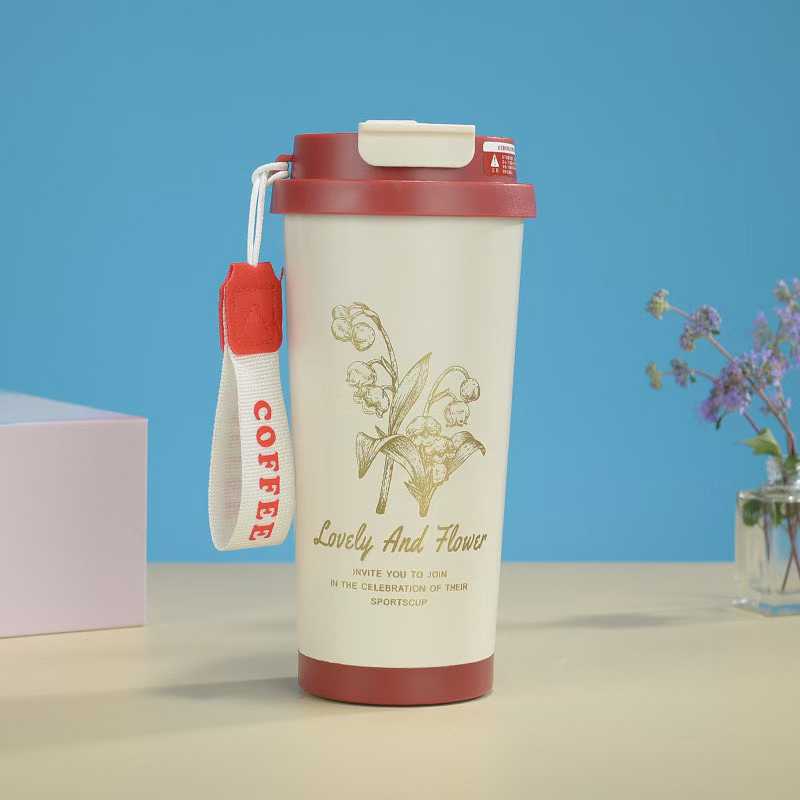 Stainless Steel Vacuum Insulated Cup with Carrying Strap