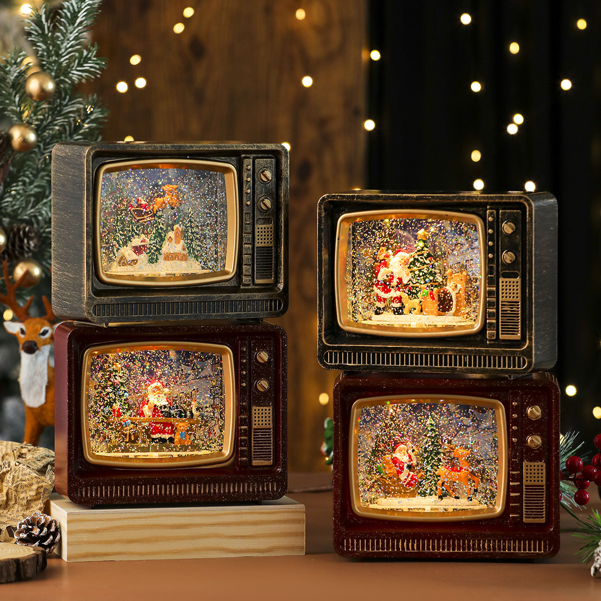 Christmas Music Snowfall TV Night Light