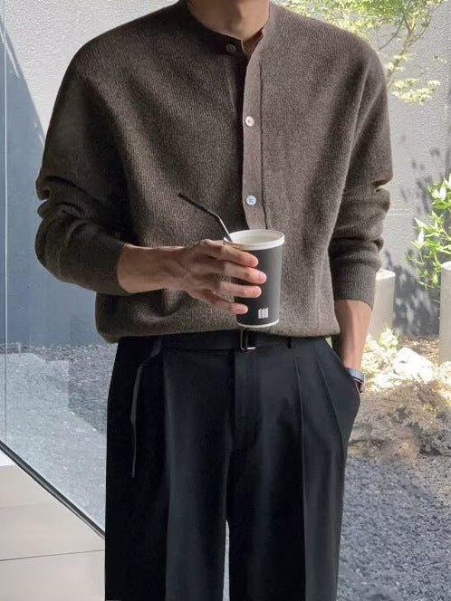 Mens Loose Fit Knit Cardigan