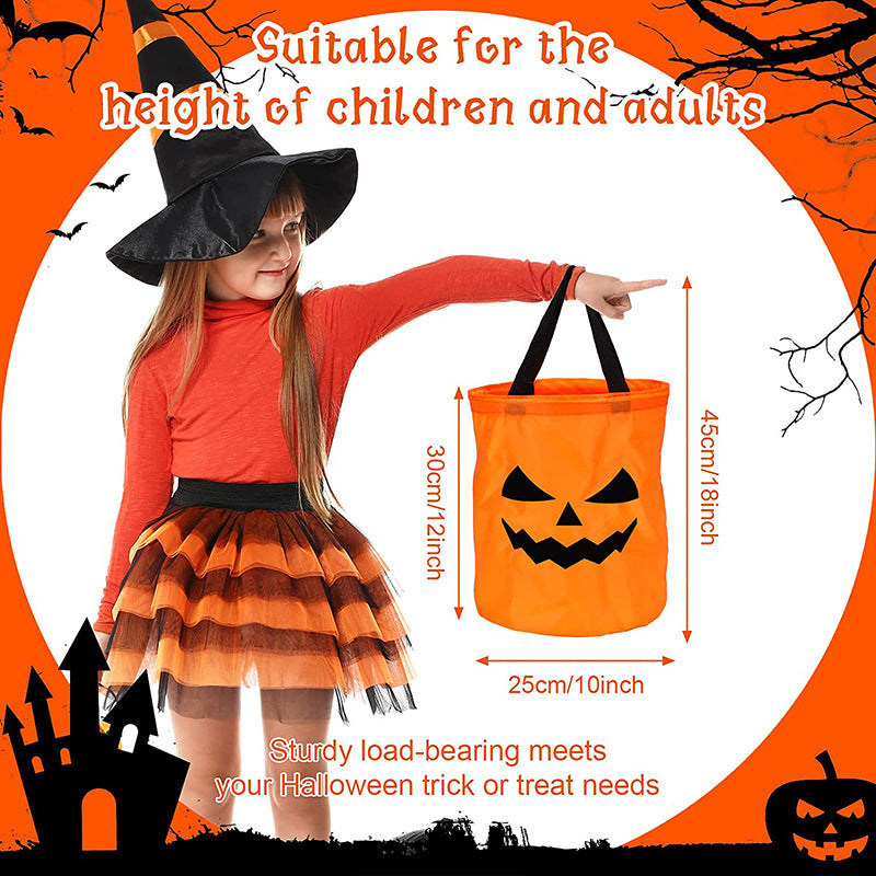 Bolsa Infantil de Calabaza con Luz LED – Doble Capa para Halloween y Cumpleaños