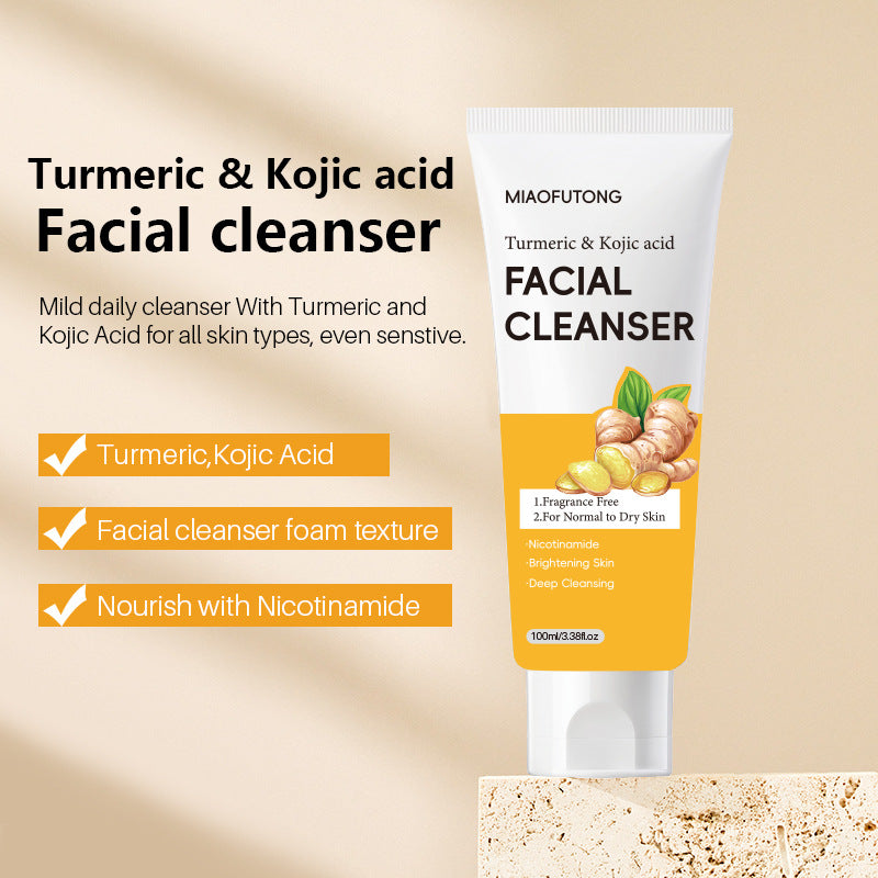 Limpiador Facial de Cúrcuma y Ácido Kójico (Calidad Exportación) – Hidratante, Iluminador y Unificador del Tono