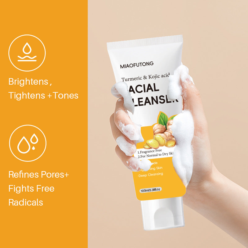 Limpiador Facial de Cúrcuma y Ácido Kójico (Calidad Exportación) – Hidratante, Iluminador y Unificador del Tono