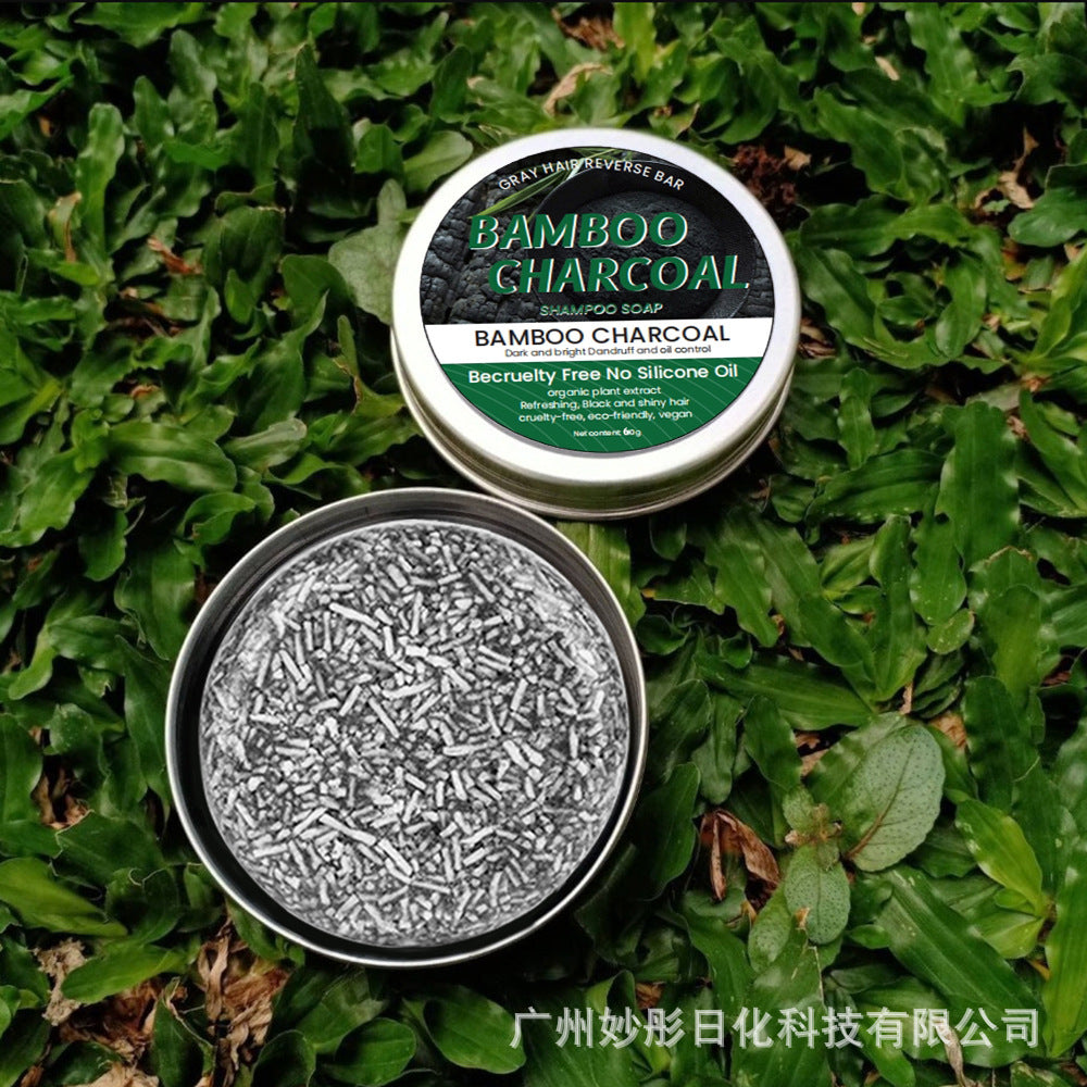 Champú Sólido Natural – Carbón de Bambú, Jengibre y He Shou Wu – Jabón Artesanal Capilar