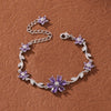 Floral Copper Inlaid Diamond Bracelet