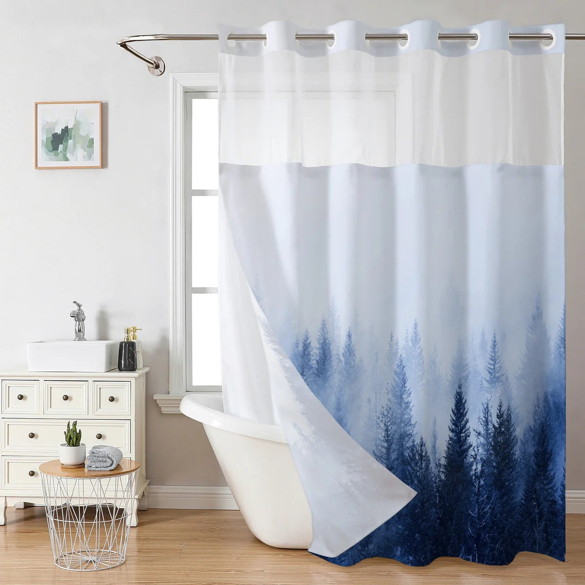 SnapIn Magnetic Shower Curtain