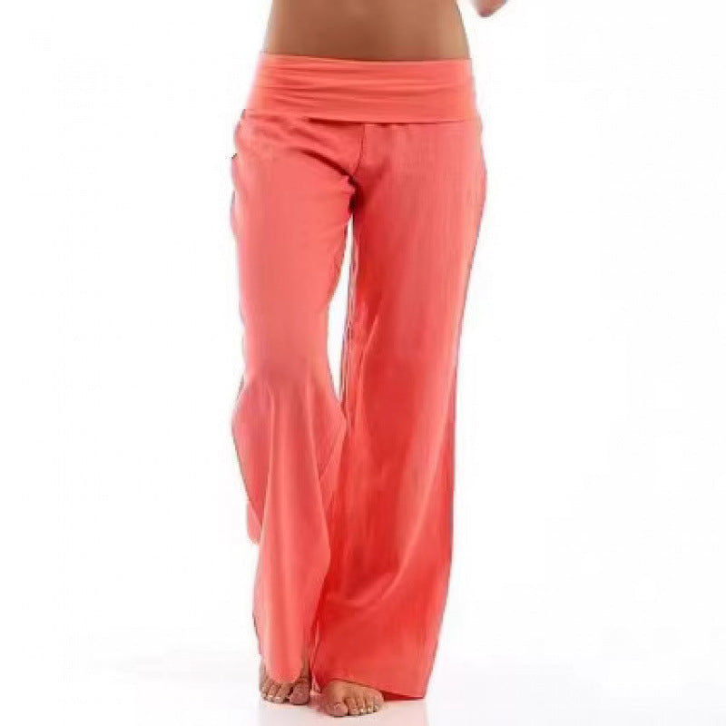 Elastic Waist Wide Leg Pants